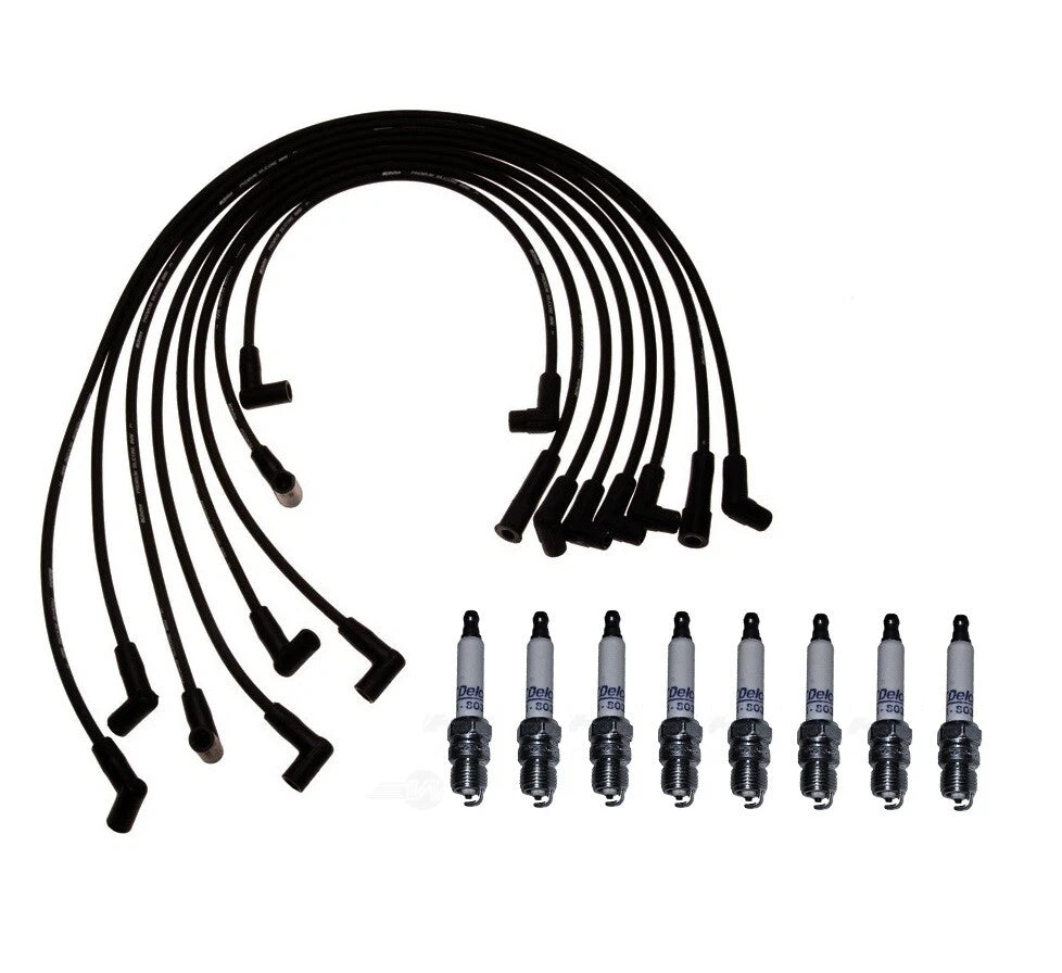 Set of 8 Ignition Wires for Chevy GMC (ACDelco, .045" Platinum Spark Plugs)