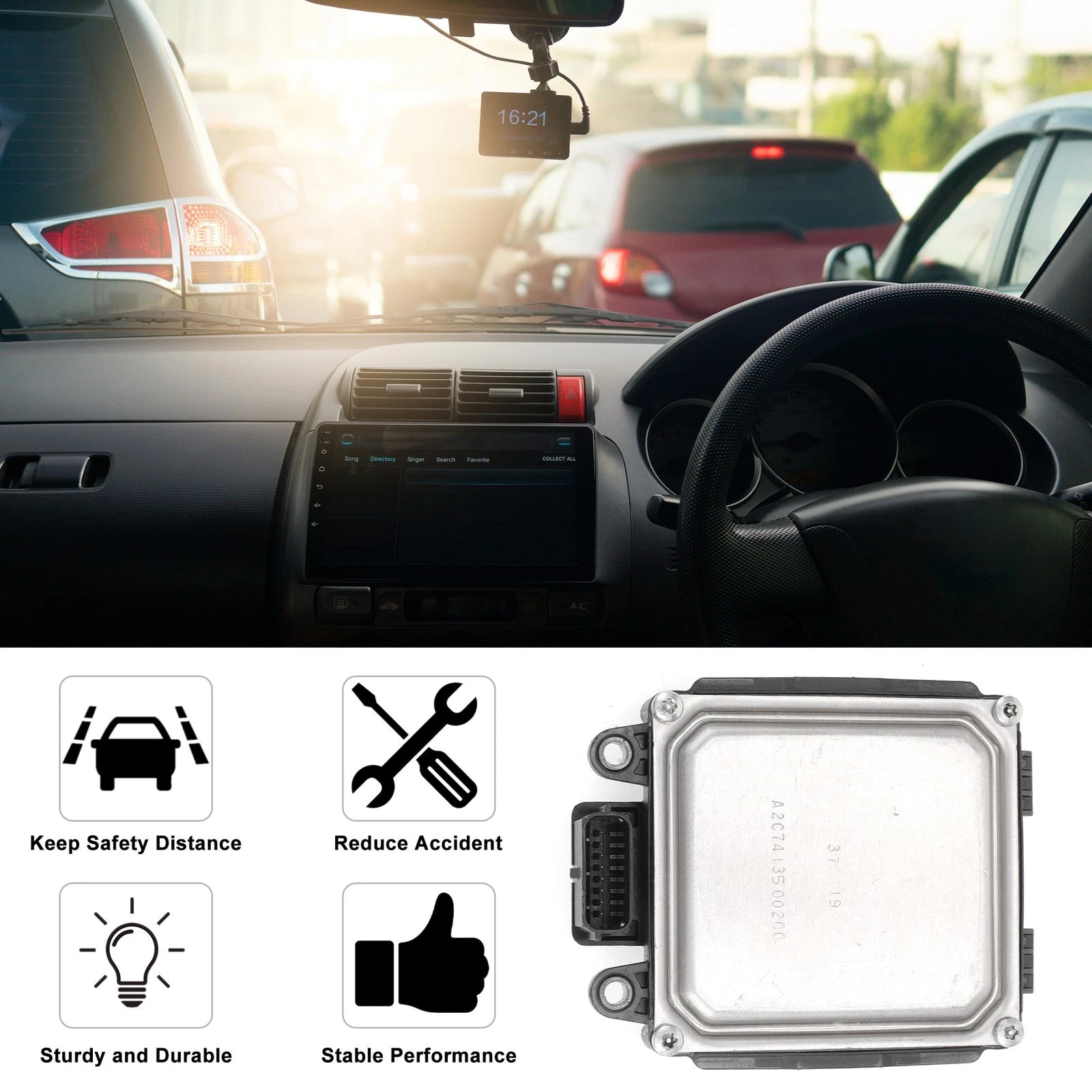 Cruise Control Distance Radar Sensor KK3T14D453AD for Ford Edge (2012–2017)