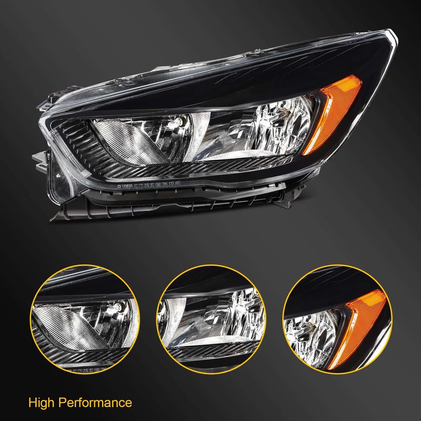 Passenger Right Side Headlight for Ford Escape (2018–2019) Halogen