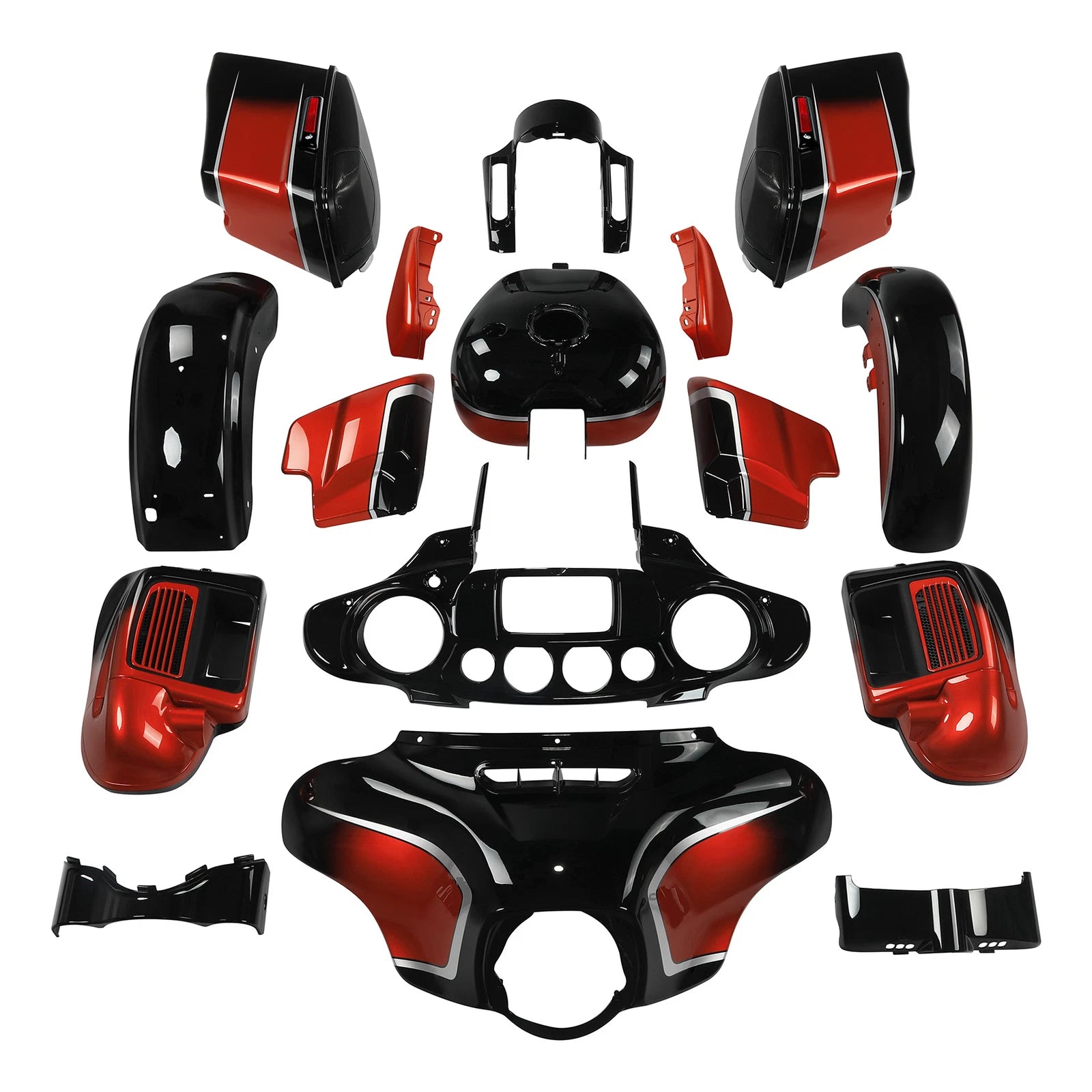 Fairings for Harley CVO Street Glide (2014–2023) Sunset Orange/Black Fade