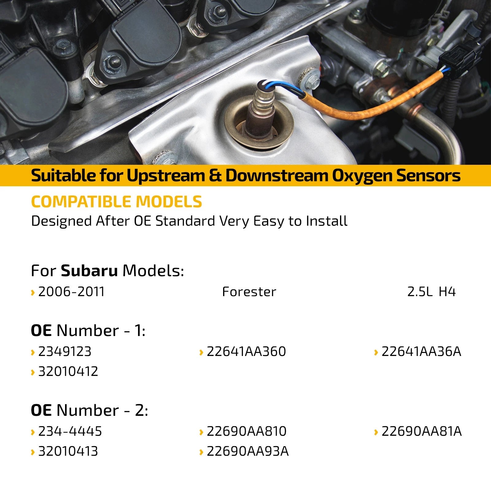 Set of 2 O2 Sensors for Subaru Outback Legacy 2.5L (2006–2009)