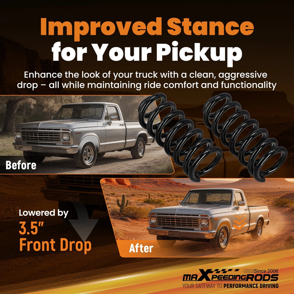 3.5" Drop Spring Kit for Chevrolet Silverado C10 GMC Sierra C15 2WD (1973–1987)