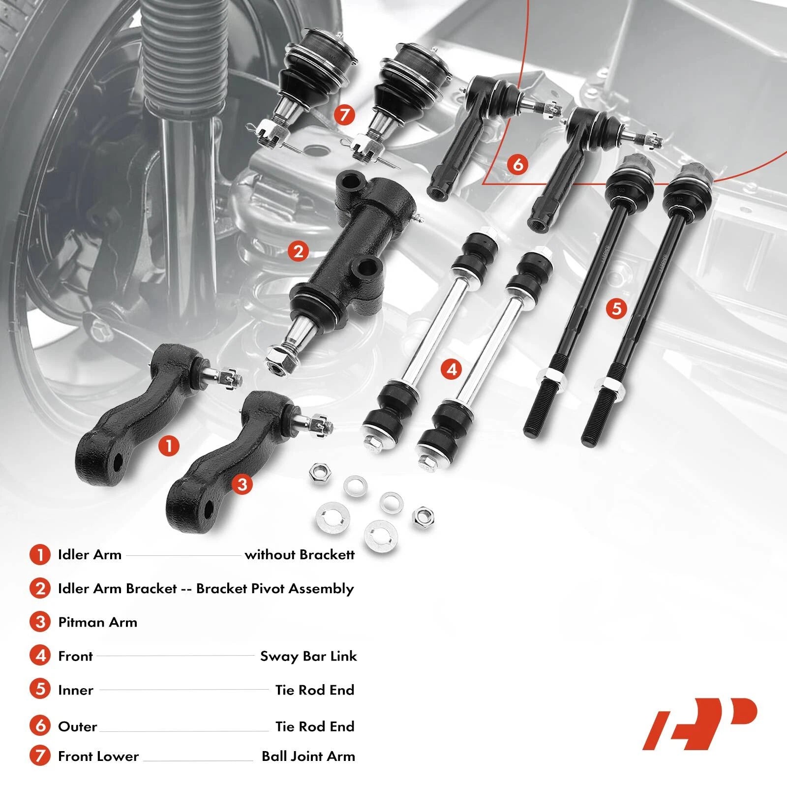 Set of 11 Front Sway Bar Links for Chevy Silverado 1500, Tahoe