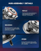2X Front Wheel Bearing Hub for Chevrolet Silverado 1500 2014–2018 (2WD)