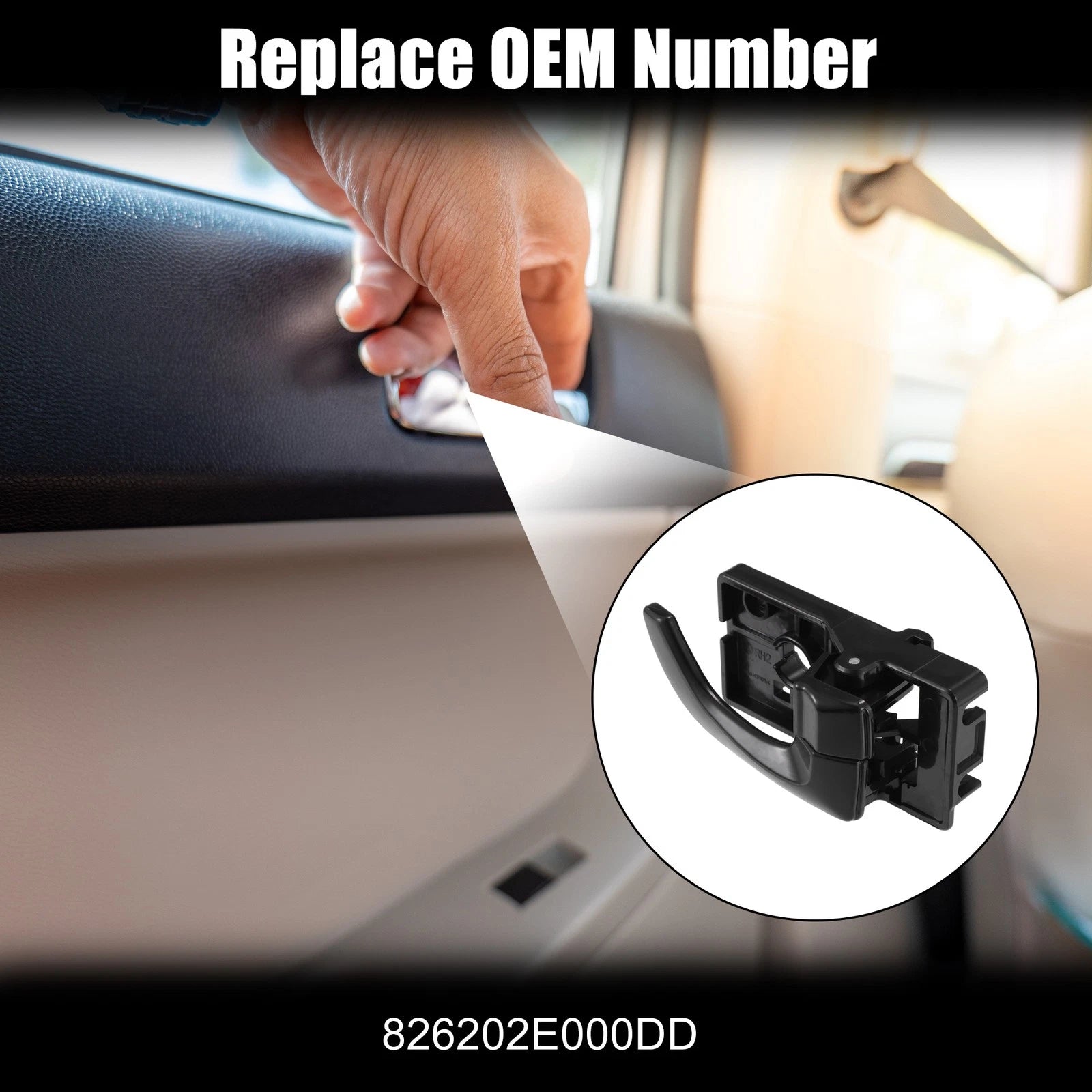 Front Right Interior Door Handle for Hyundai Tucson (2005–2009) No. 826202E000DD