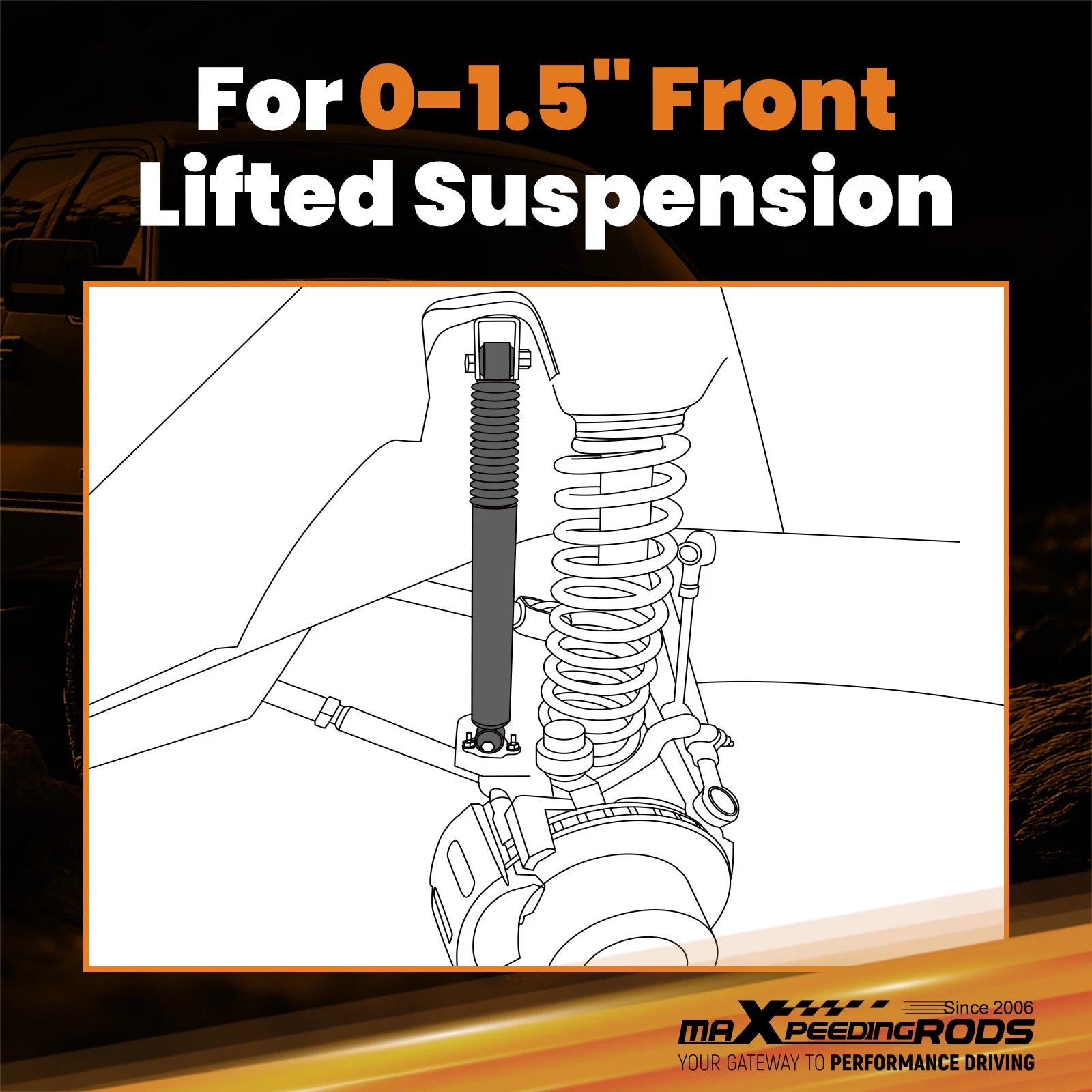 Heavy Duty Lift Shock Absorbers for Jeep Wrangler JL Unlimited (2018–2024)