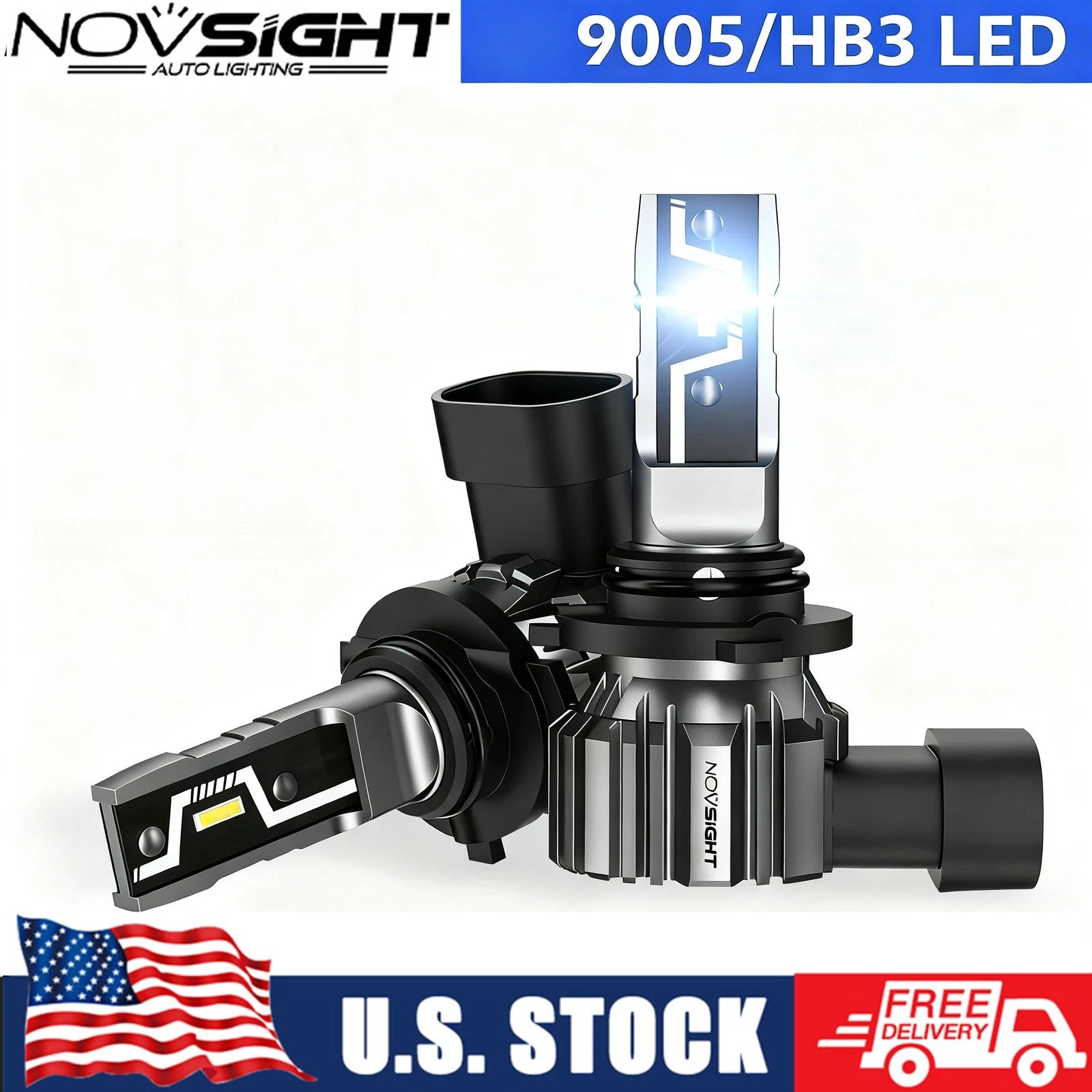 9005 HB3 LED Headlight Bulbs Kit for Universal Fit (6500K, 370000LM)
