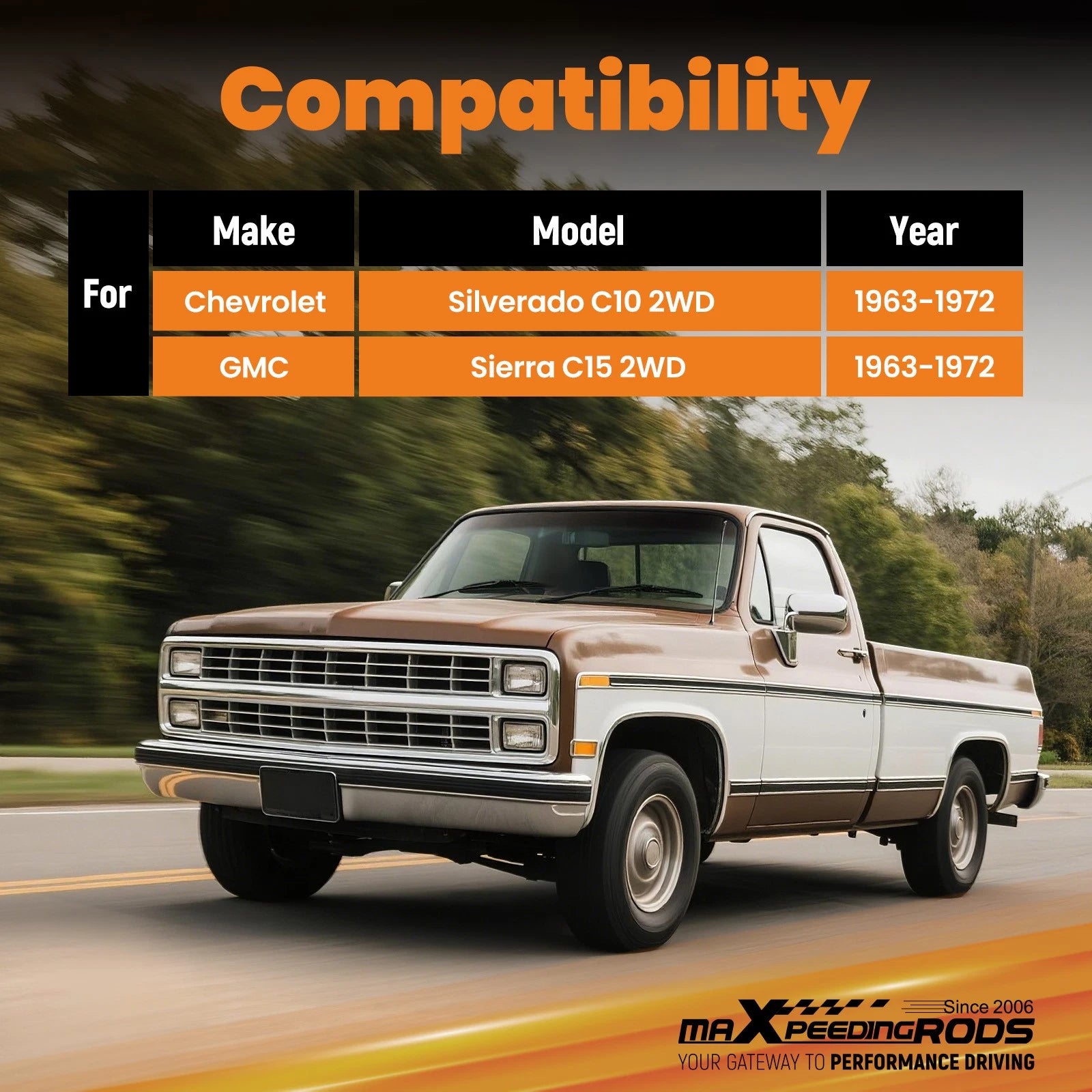 2" Front and 4" Rear Lowering Springs for Chevy GMC C10/C15 (1963–1972)