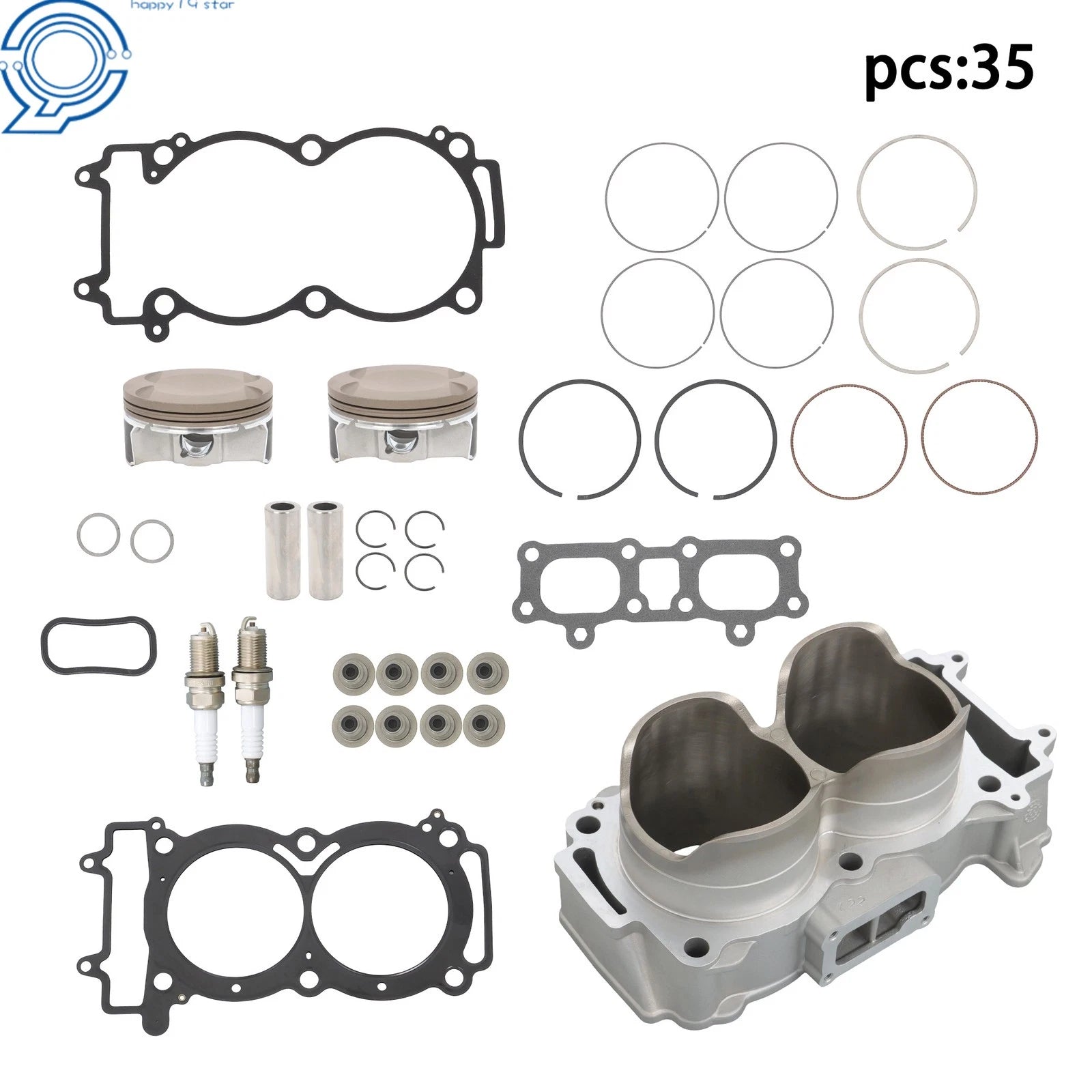 Engine Cylinder Piston Gasket Kit for Polaris RZR General 1000 XP4 (2014–2018) 3023156