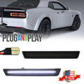 2X Smoke Lens White LED Rear Side Marker Lights for Dodge Challenger (2015–2023)