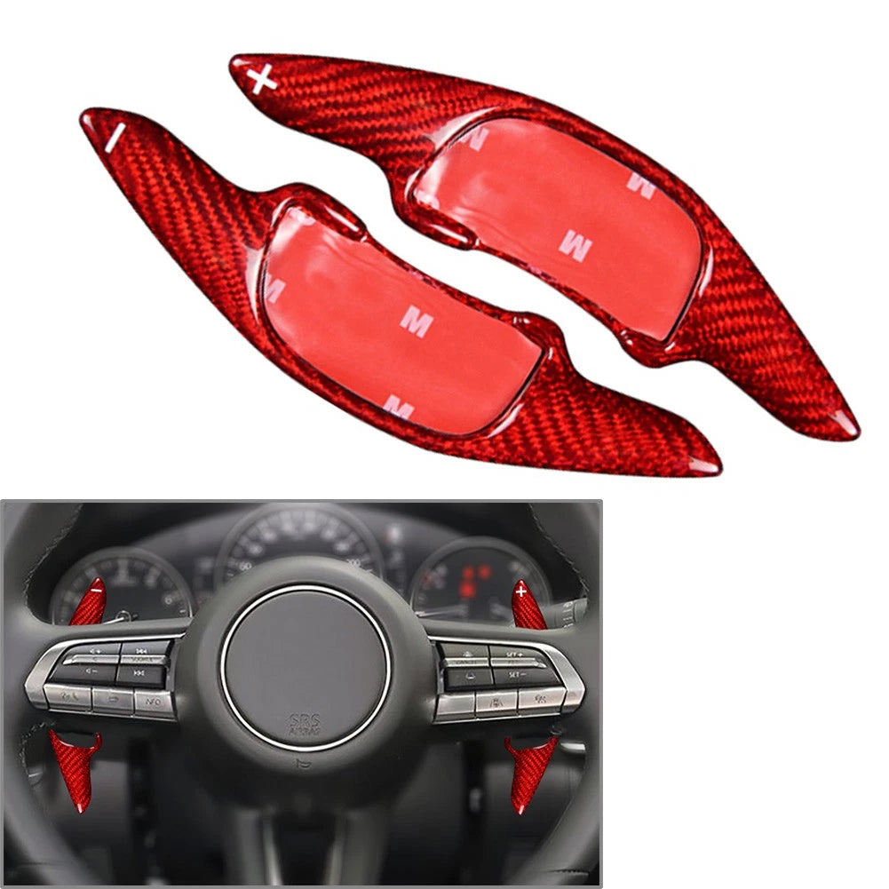 Steering Wheel Shift Paddle for Mazda CX-30, Mazda 3 (2020–2021) Carbon Fiber Red