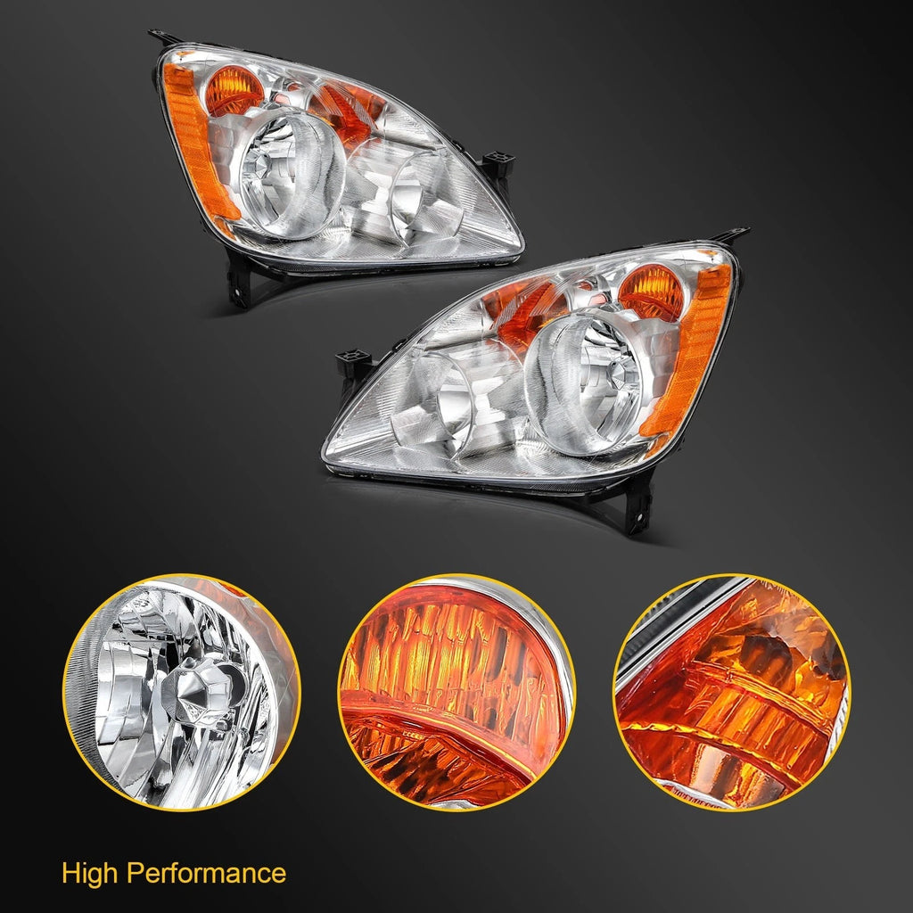 2X Headlights for Honda CR-V (2005–2006) Clear Lens L+R