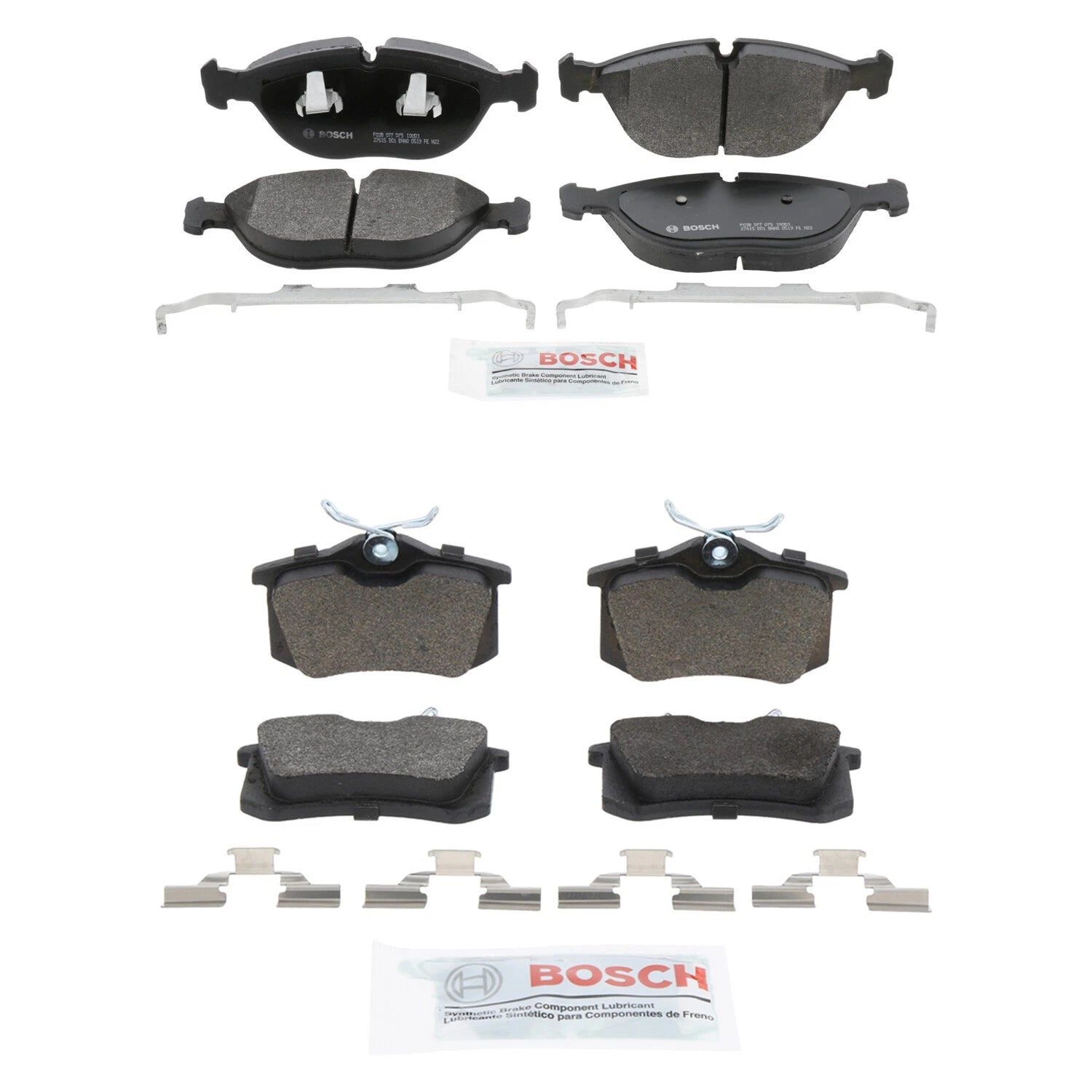 Set of 4 Bosch Quietcast Disc Brake Pads for Audi R32 TT Quattro (2008–2010)