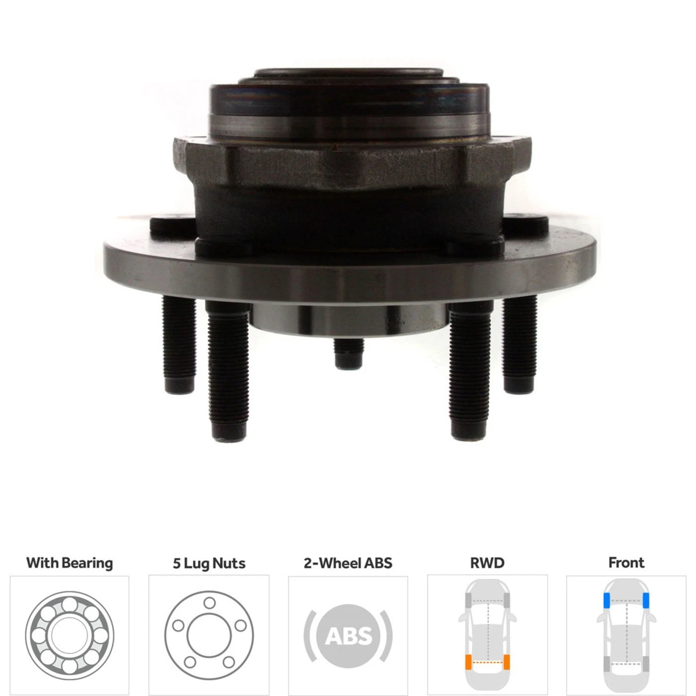 Wheel Hubs for Dodge Dakota (2005–2010) Front LH RH 5 Lug with Bearing