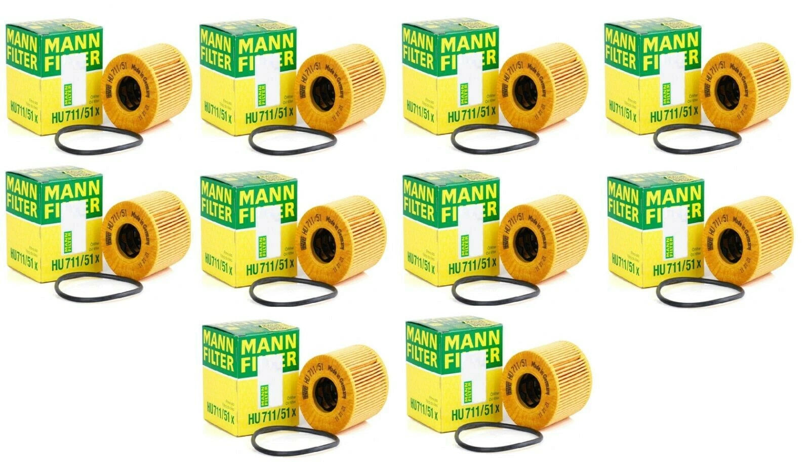 Set of 10 Oil Filters Mann HU71151X for Mini Cooper R55 R56 R57 R59 R60 (2007–2015)