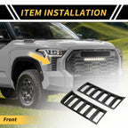 Set of 2 Carbon Fiber Pattern Headlights Grille Vent Cover for Toyota Tundra (2022–2024)