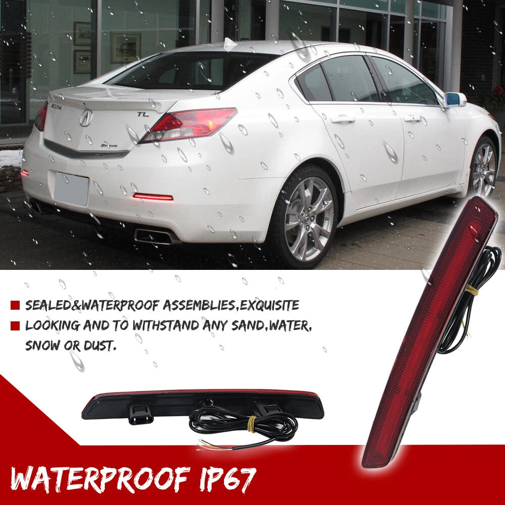 2X Red LED Rear Bumper Reflector Tail Lights for Acura TL (2012–2014)