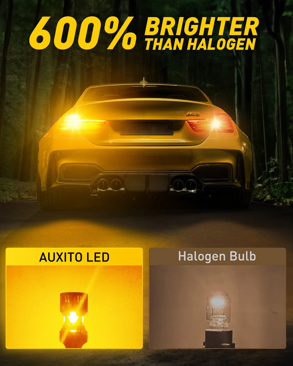 2X Amber LED Front Turn Signal Light Bulbs for Various Vehicles