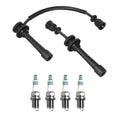 Denso 7mm Wire Set & 4 Iridium Power Spark Plugs for Kia Sportage (2005–2010)