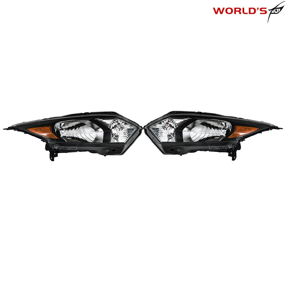 Set of 2 Black Halogen Headlights for Honda HR-V (2016–2018)