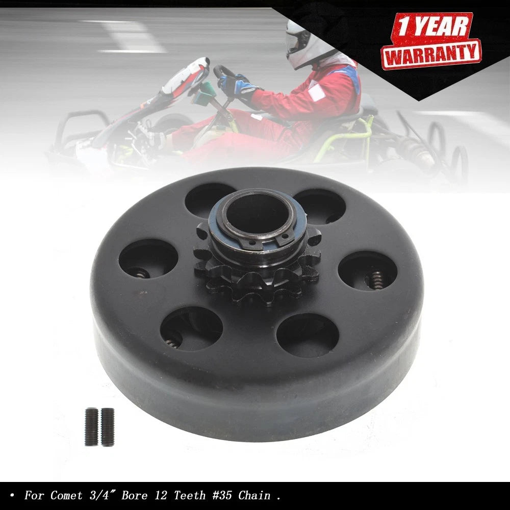 Driven Clutch for Comet Go Kart (3/4" Bore, 12 Teeth, 35 Chain)