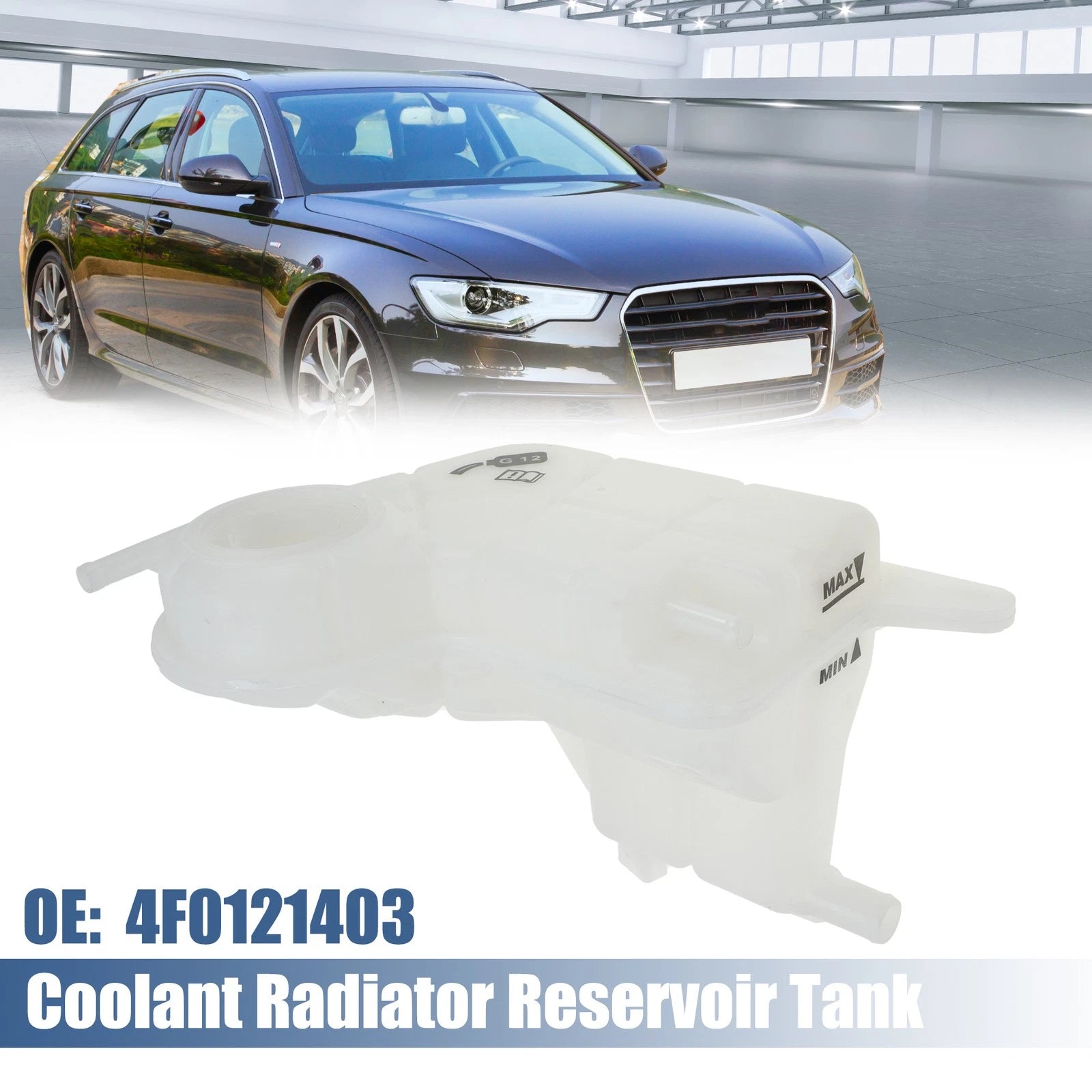 Coolant Radiator Reservoir Tank 4F0121403 w/ Sensor for Audi A6 Quattro (1998–2004)
