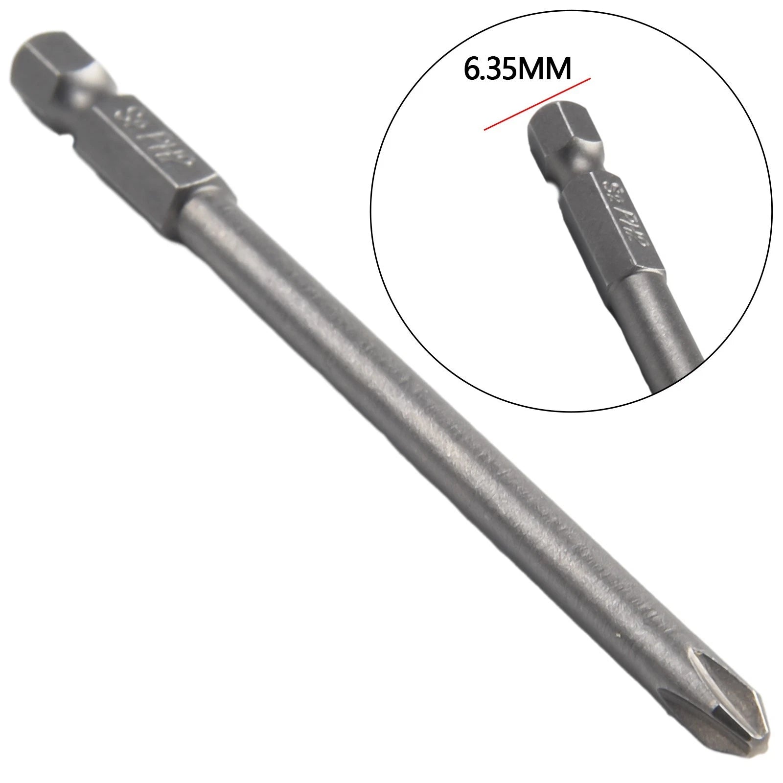 Set of 6 Magnetic Screwdriver Bits 1/4" 100mm Long