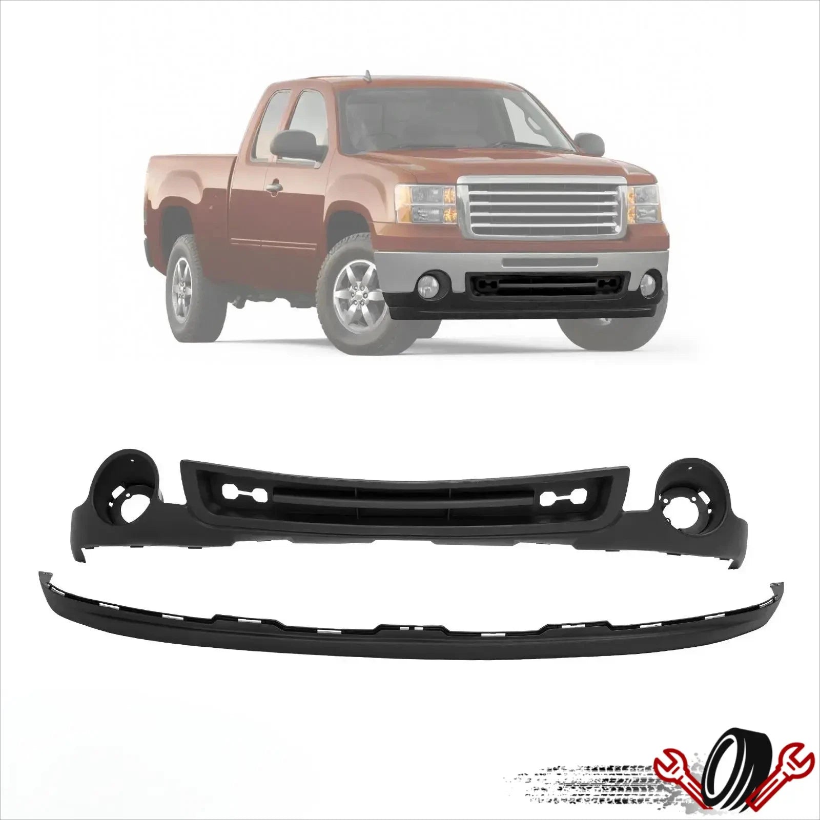 Front Bumper Valance Air Dam Deflector for GMC Sierra 1500 (2007–2013)