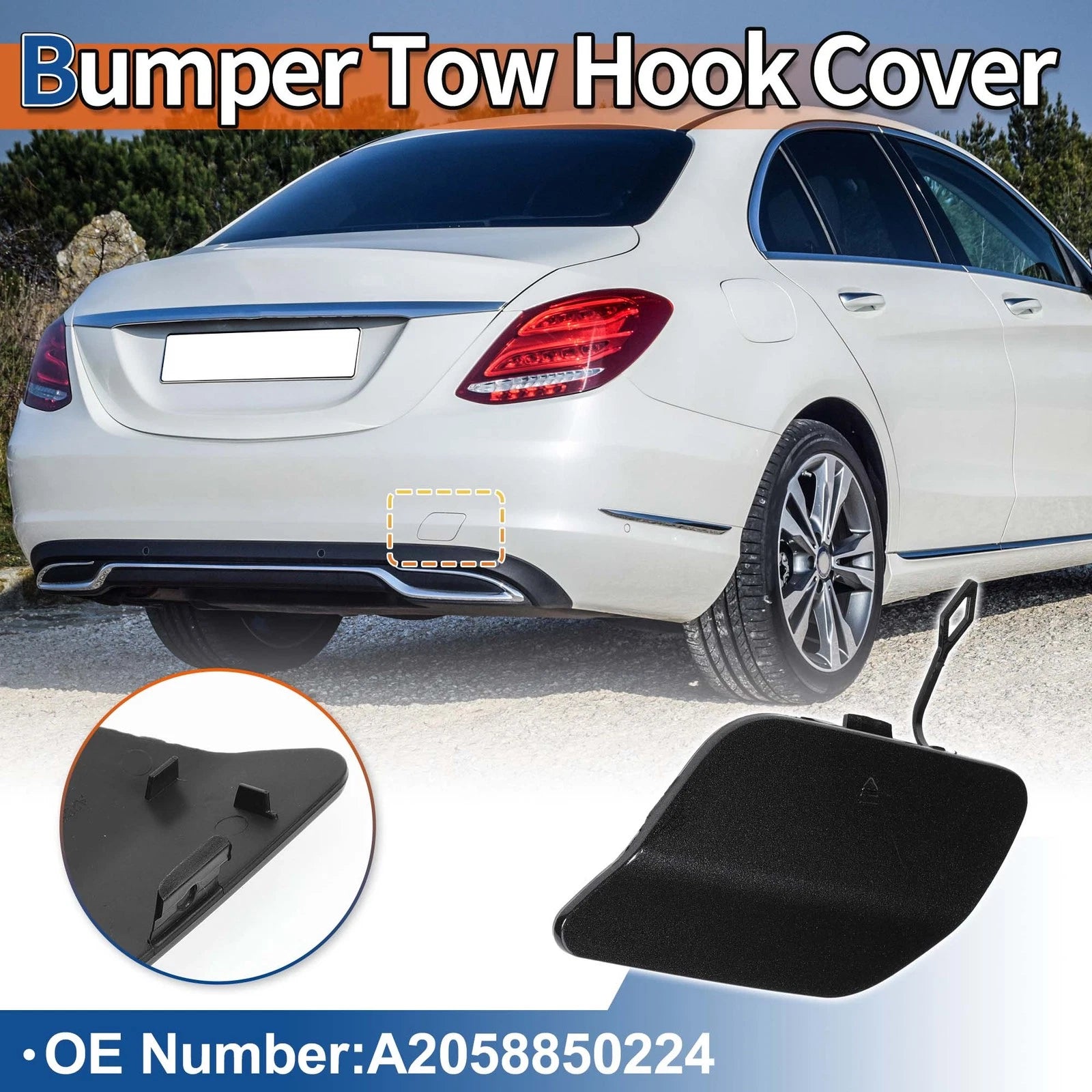Rear Car Bumper Tow Hook Cover for Mercedes-Benz (A2058850224)