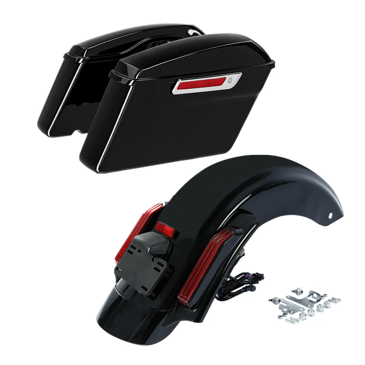 LED Hard Saddlebags Rear Fender System for Harley Electra Glide (2014–2024)