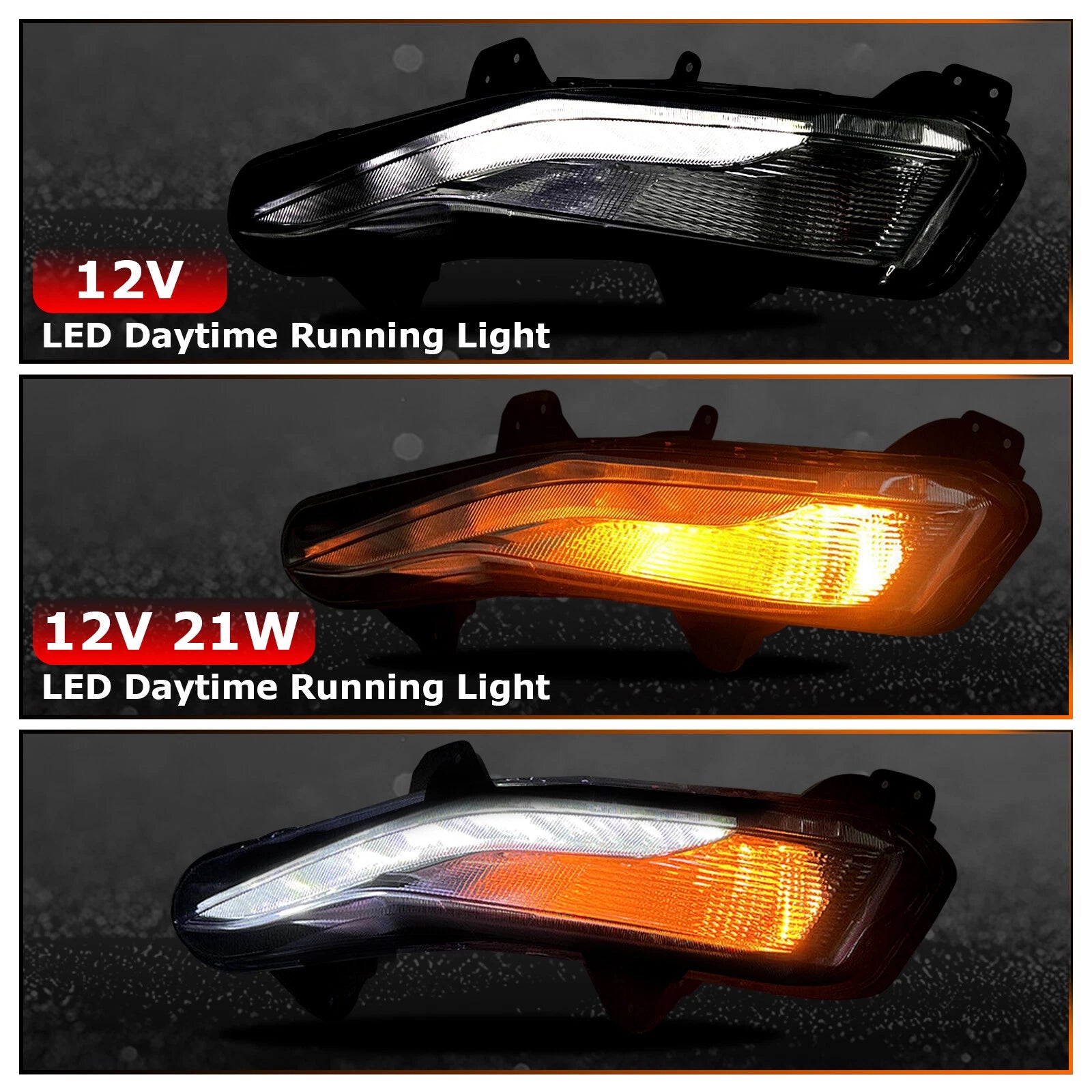 Fog Light Turn Signal Light w/LED DRL for Chevy Malibu (2019–2022)