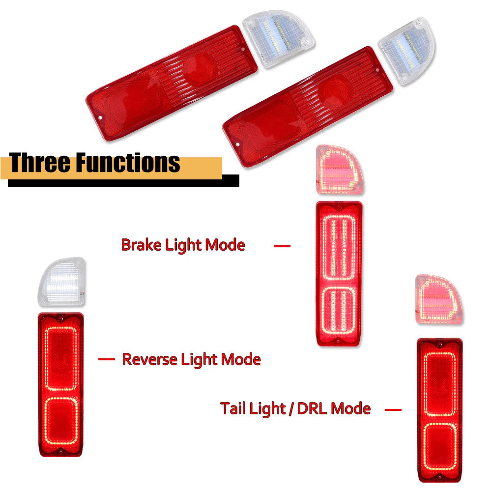 Set of 4 LED Tail Brake Backup Reverse Lights for Chevy GMC Pickup Truck