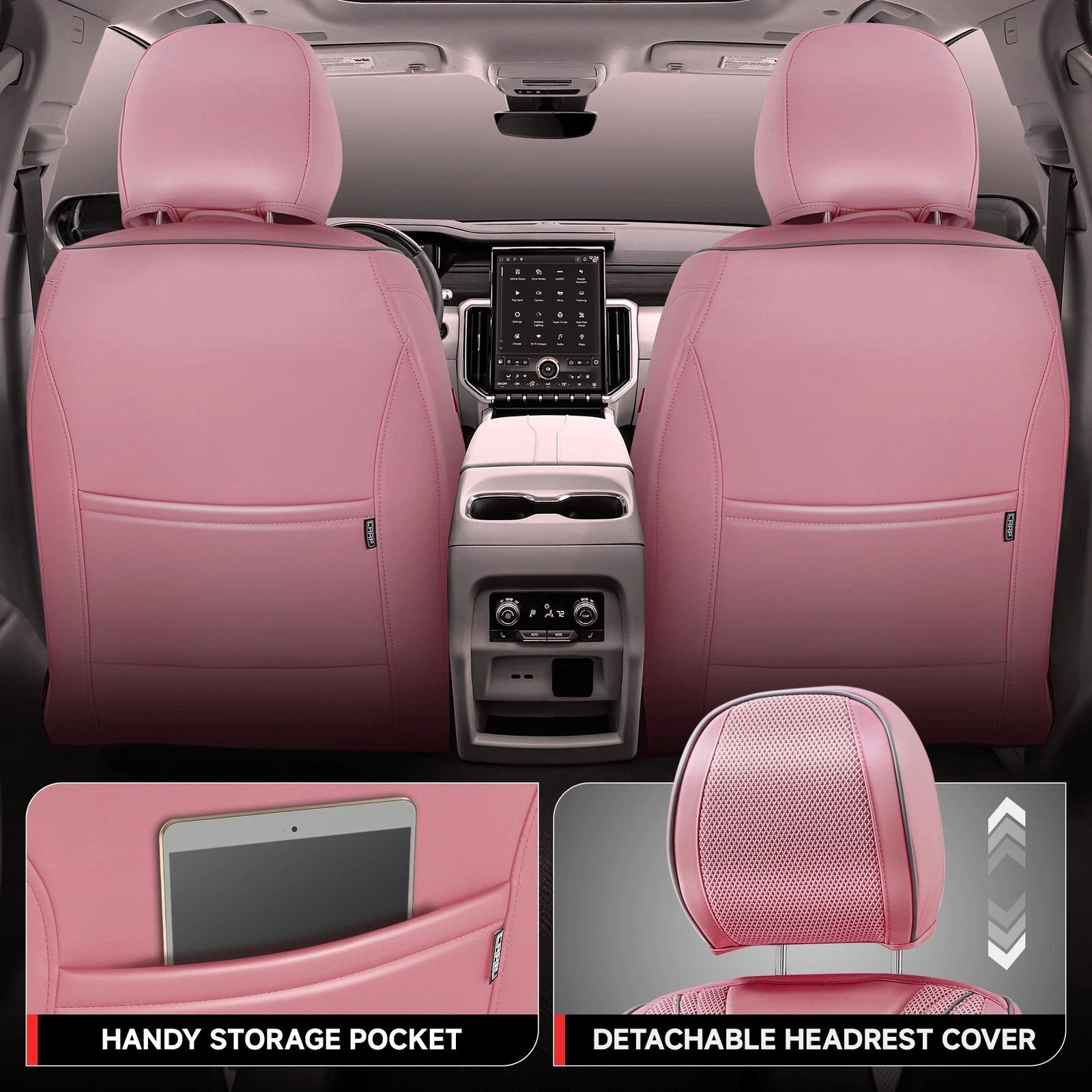 Set of 2 Diamond Stitch Mesh Fabric Front Seat Covers for Universal Fit