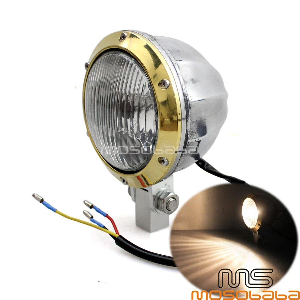 4in Halogen Headlight for Harley Cafe Racer Chopper Bobber