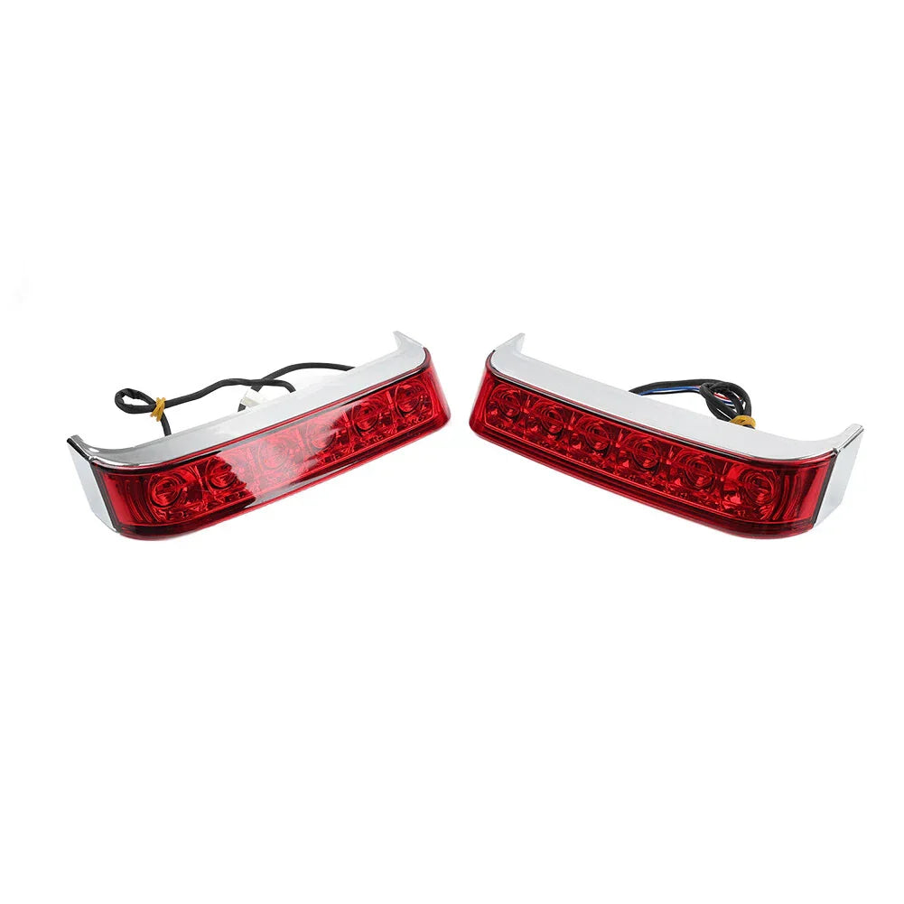 Chrome Saddlebag Run Brake Tail Light for Harley Touring Street Glide (2009-2023)