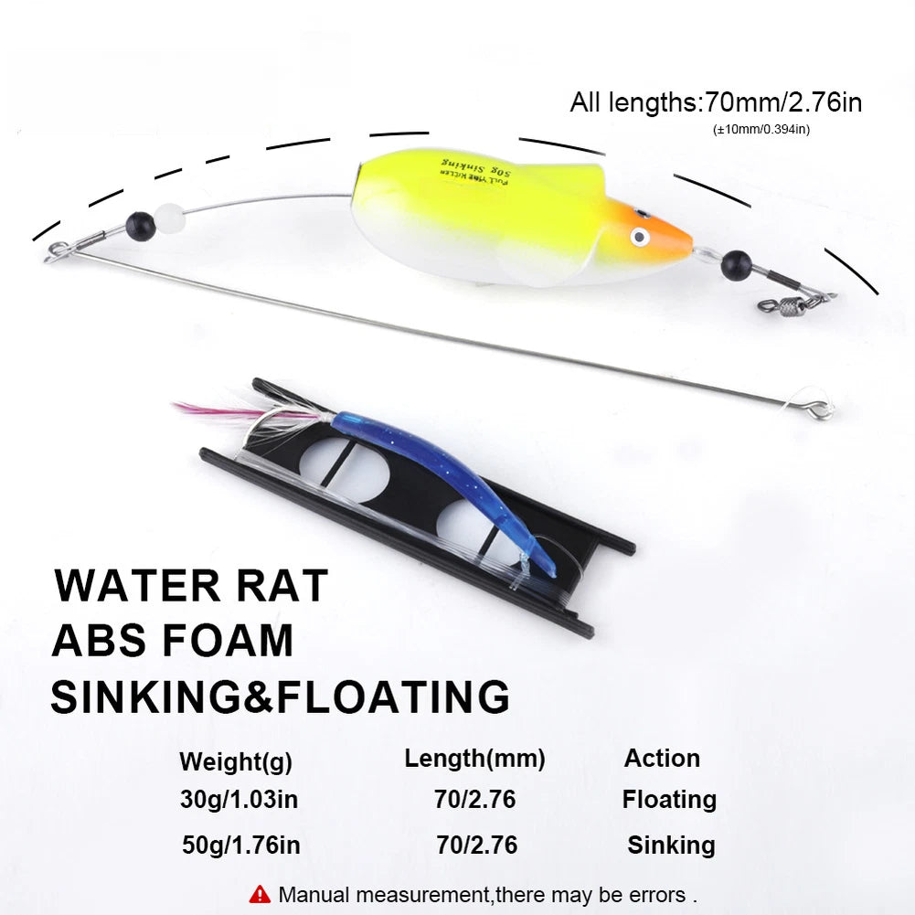 Fishing Lure - Water Rat Style Mouse Shape Saltwater Bait 30g 50g