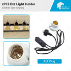 2X Ceramic Heat UV UVB Lamp Light Holder for Reptile Basking Tortoise