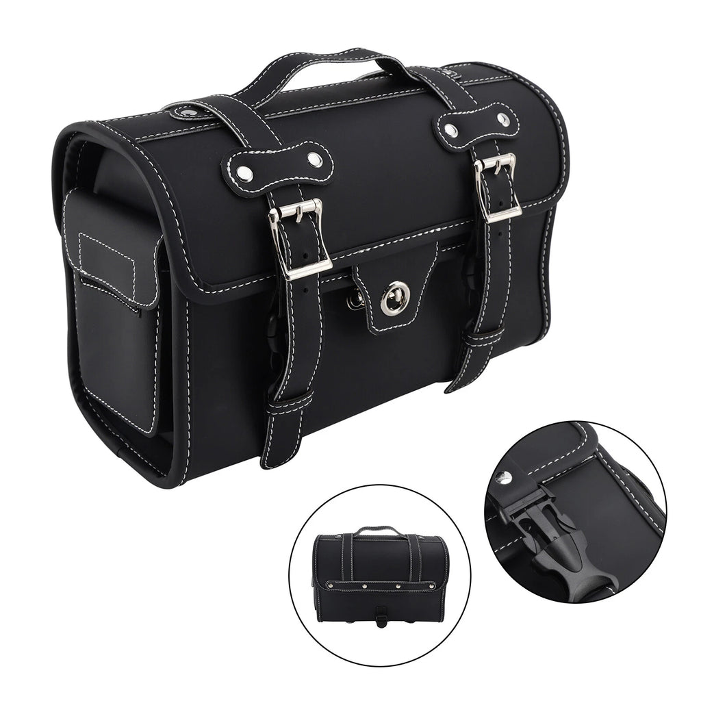 Tail Bag Pannier Luggage Pouch for Motorbike (White)