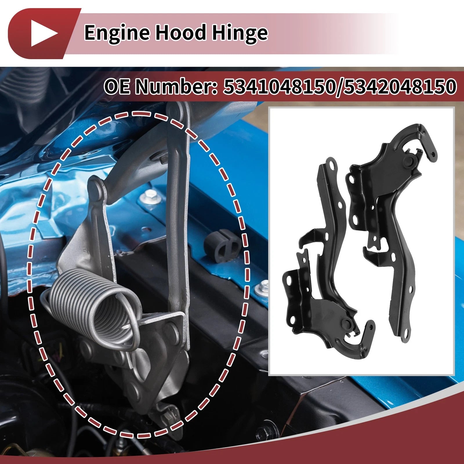 Hood Hinges for Lexus RX350 (2016–2022) 53410-48150 1 Pair