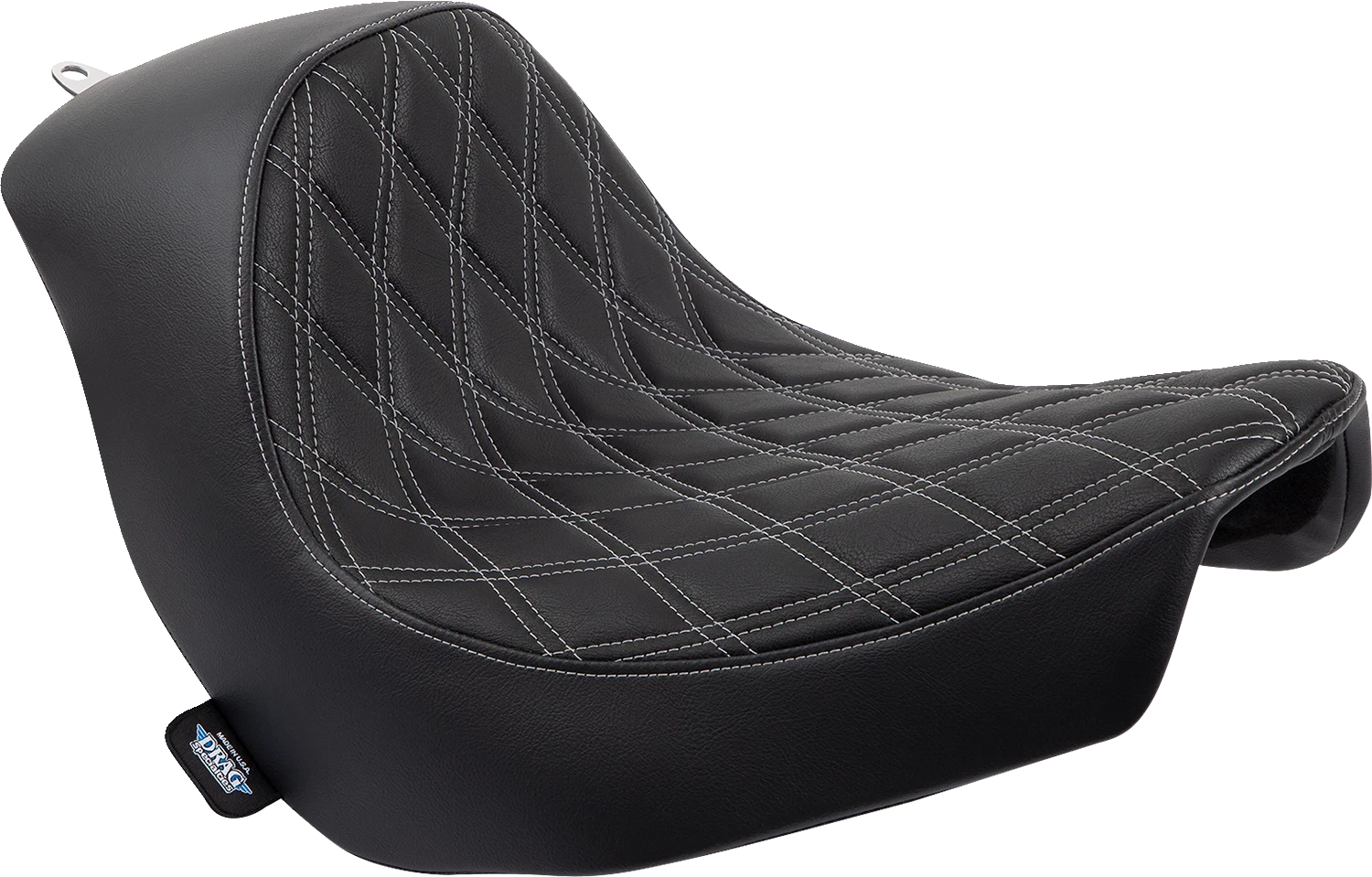 Solo Seat for Harley FL/FX (Drag Specialties, Double Diamond, Silver Stitching)