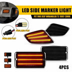 Set of 4 Amber Bumper Signal Fender Side Marker Lights for Jeep Wrangler TJ (1997–2006)