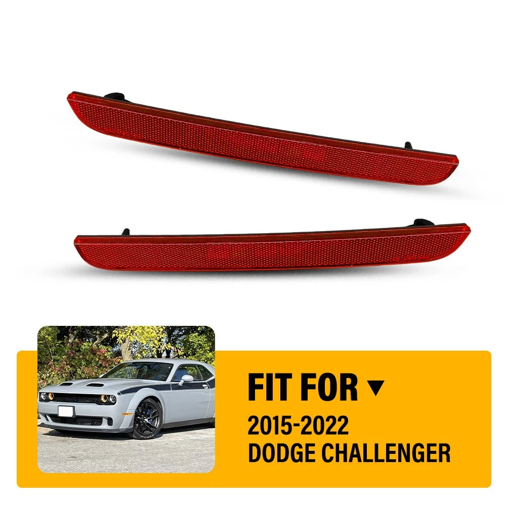 Set of 2 Rear Bumper Reflector Marker Lights for Dodge Challenger (2015–2023) EXV