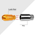 Set of 20 JDM M12X1.5 Open-End Aluminum Wheel Lug Nuts + Key 24mm OD 50mm Tall