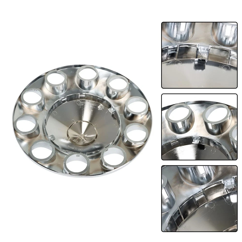 Set of 4 Chrome Front Hub Covers for Semi Truck (33mm Nut)