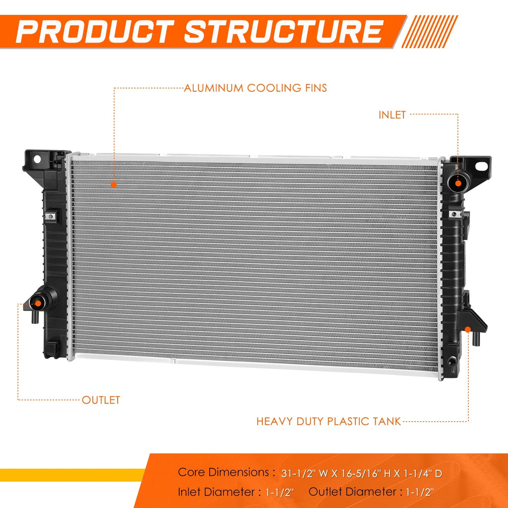 Aluminum Cooling Radiator for Ford Expedition F-150 Mark LT Navigator (2011–2017) DPI-13228