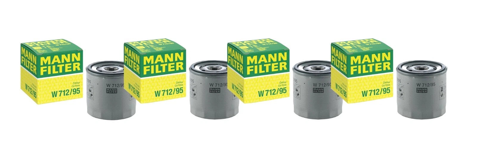 Set of 4 Engine Oil Filters W 712/95 for Audi A3 Q3 Volkswagen Golf Jetta