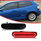 2X Red LED Rear Bumper Side Marker Lights for Honda Civic Si (2002–2005)
