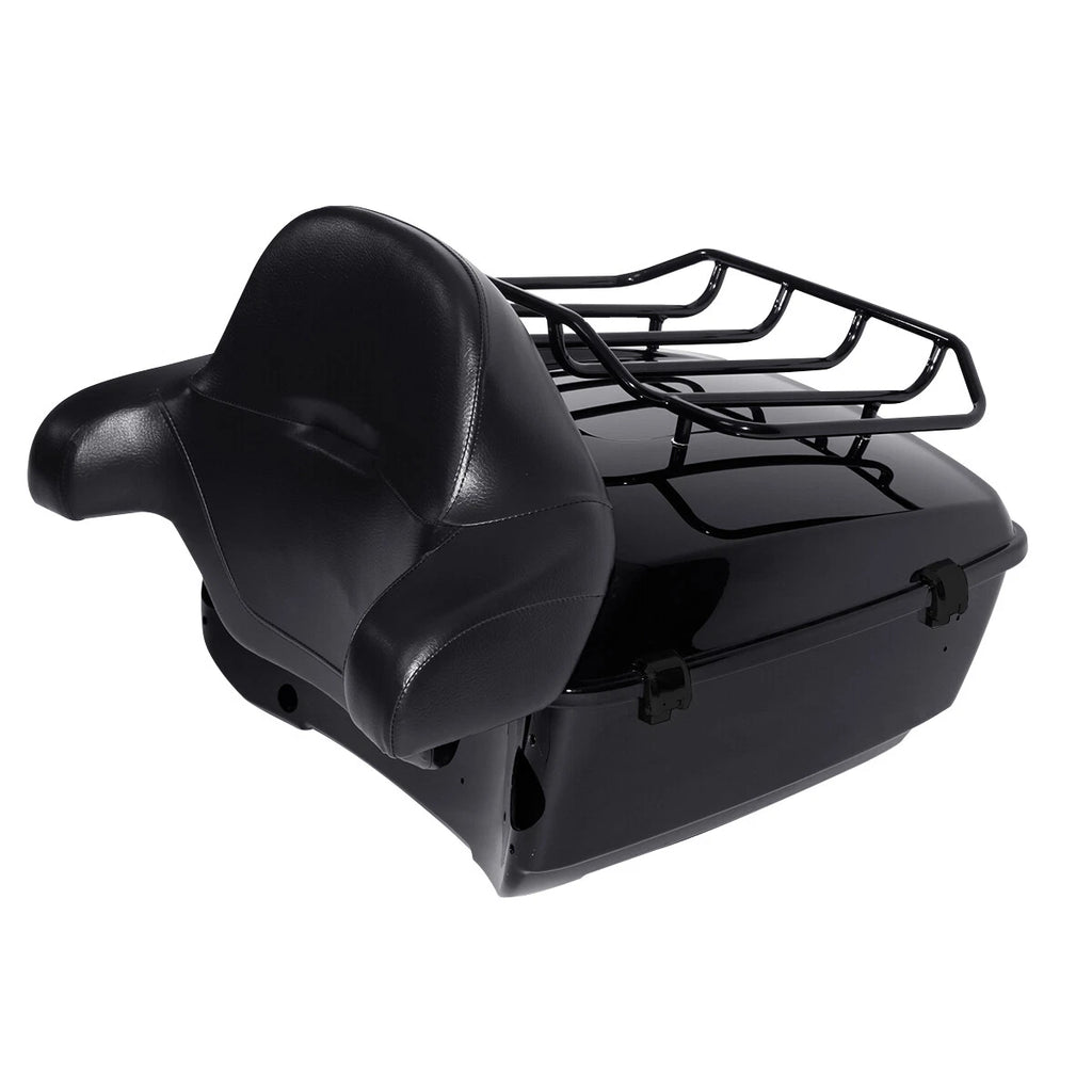 Trunk Backrest Pad Rack Speakers Mount for Harley Touring Glide (1997–2008)
