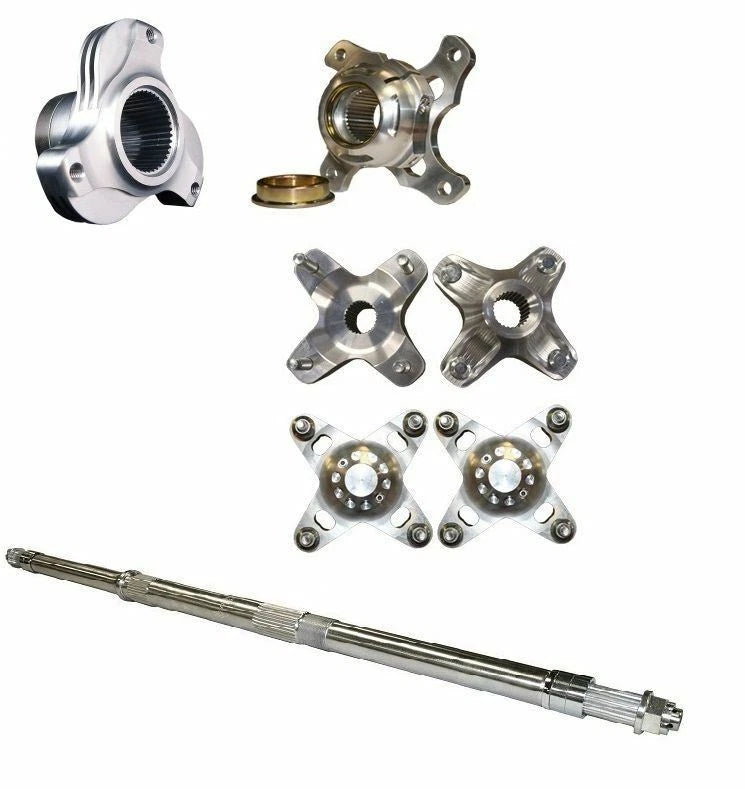 Axcalibar Axle + Front Rear Brake Hubs + Lock Nut for Suzuki LTR450 (2006–2009)