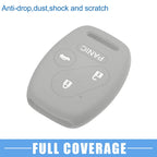 Smart Key Fob Cover for Honda Accord Civic CR-V Pilot Black Gray (2 x)